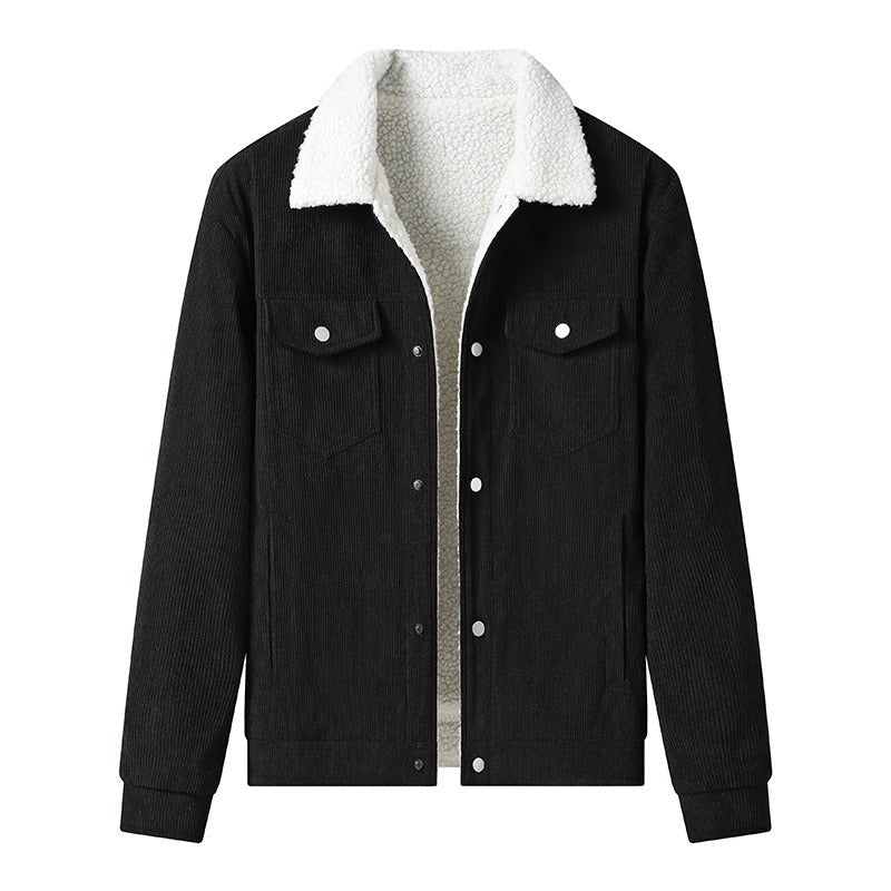 Herren-Cordjacke mit Fleece-Futter, legerer Stil - Alain