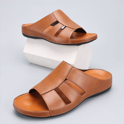 Orthopädische Herren-Sandalen mit offener Zunge und klassischem Design - Sergio