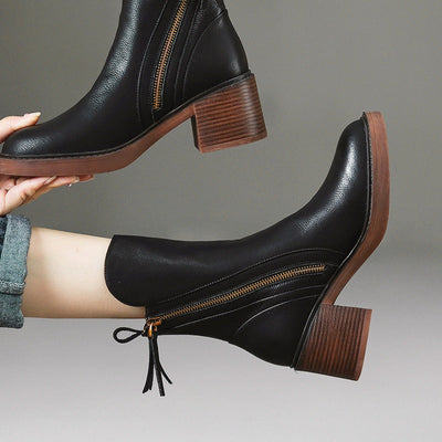 Damen hohe Plateau-Stiefel mit seitlichem Reißverschluss modernen Stil - Grega
