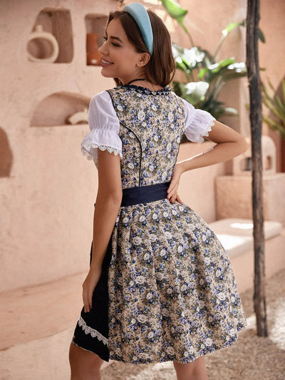 Damen Moderne Blau Oktoberfest Dirndl Kleid - Annemarie