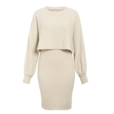 Zweiteiliges Effekt-Strickkleid - Karine