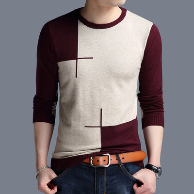 Langärmeliger Pullover mit modernem, geometrischem Design für Herren - Bastien