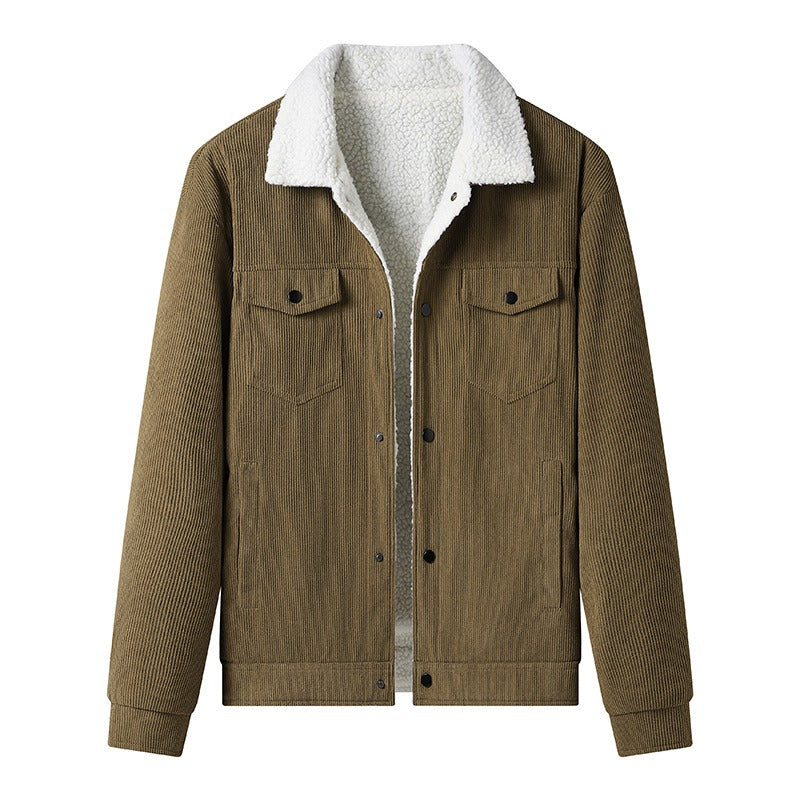 Herren-Cordjacke mit Fleece-Futter, legerer Stil - Alain