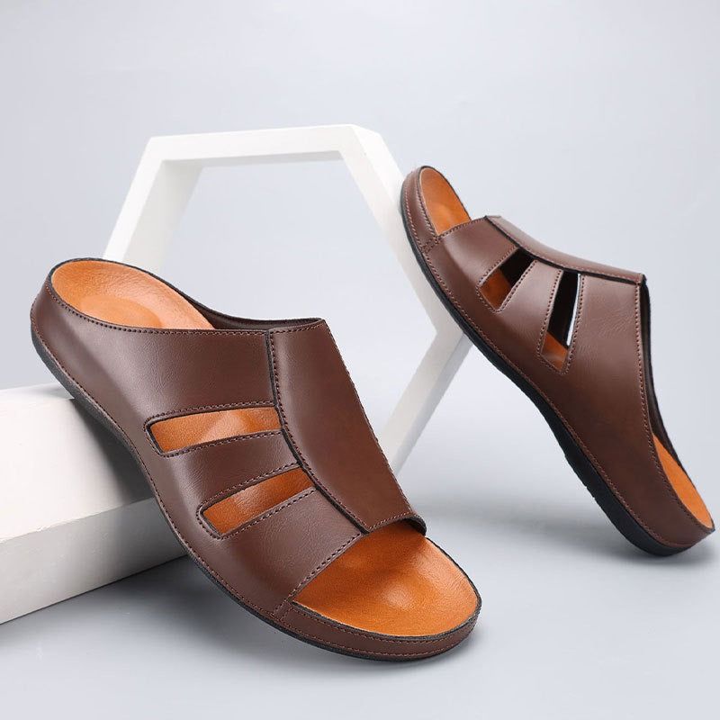 Orthopädische Herren-Sandalen mit offener Zunge und klassischem Design - Sergio