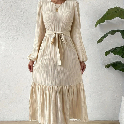 Langärmeliges Kleid mit Falten - Althia