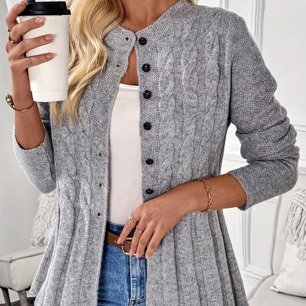Geflochtene Strickjacke - Marivonne