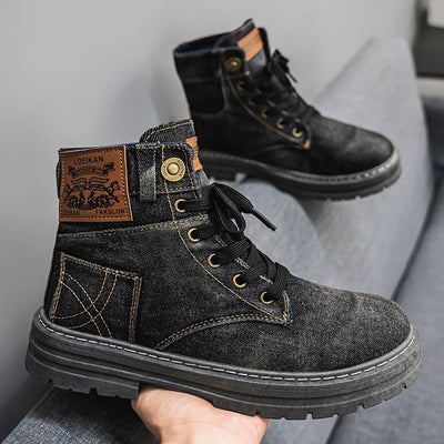 Halbhohe Freizeitstiefel aus Canvas-Denim für Herren - Eron