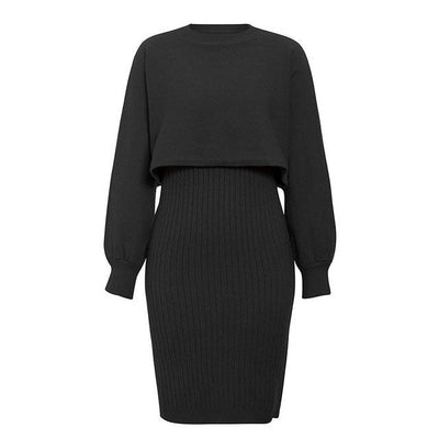 Zweiteiliges Effekt-Strickkleid - Karine