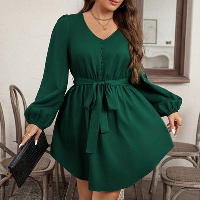 Kurzes Kleid mit Schleife in der Taille - Narella
