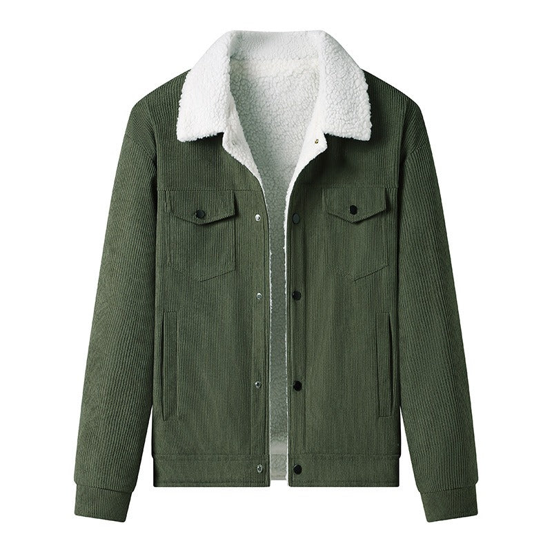 Herren-Cordjacke mit Fleece-Futter, legerer Stil - Alain