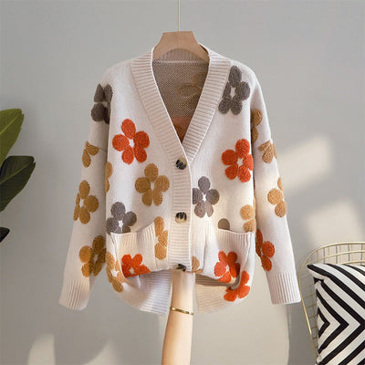 Jacquard-Strickjacke im Retro-Stil für Damen - Karla