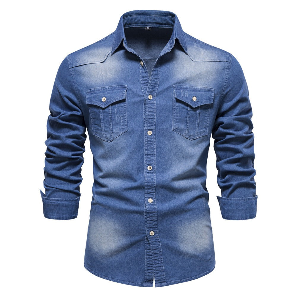 Langärmeliges Denim-Hemd für Männer - Derek