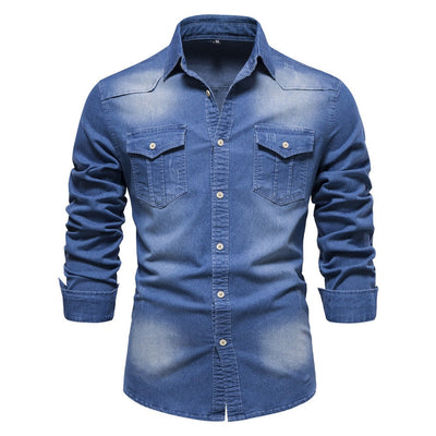 Langärmeliges Denim-Hemd für Männer - Derek
