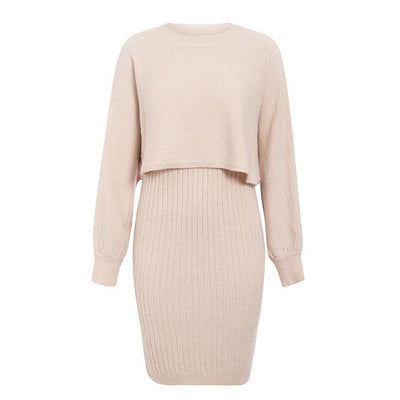 Zweiteiliges Effekt-Strickkleid - Karine