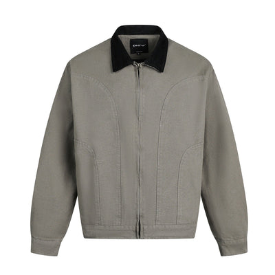 Herrenjacke in Wildlederoptik mit Druckknopfverschluss - Ernesto