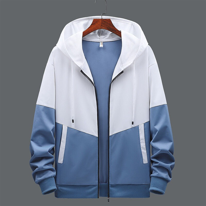 Zweifarbiges Herren-Kapuzensweatshirt mit Frontreißverschluss - Nexo