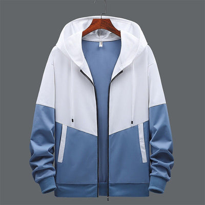 Zweifarbiges Herren-Kapuzensweatshirt mit Frontreißverschluss - Nexo