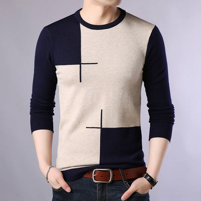 Langärmeliger Pullover mit modernem, geometrischem Design für Herren - Bastien