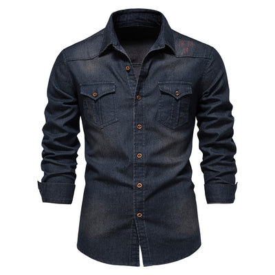 Langärmeliges Denim-Hemd für Männer - Derek