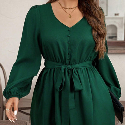 Kurzes Kleid mit Schleife in der Taille - Narella