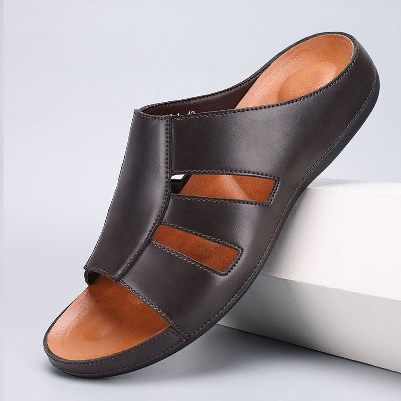 Orthopädische Herren-Sandalen mit offener Zunge und klassischem Design - Sergio
