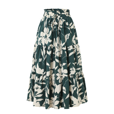 Midirock mit Blumenmuster und Faltenwurf - Camila