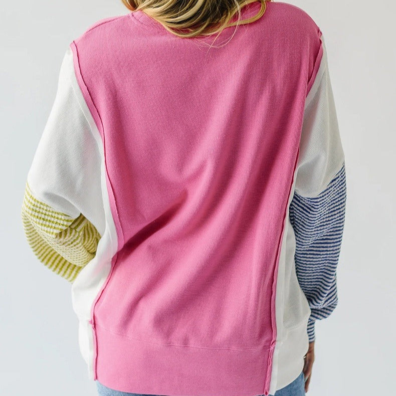 Mehrfarbiges langärmeliges Freizeit-Sweatshirt - Maelis