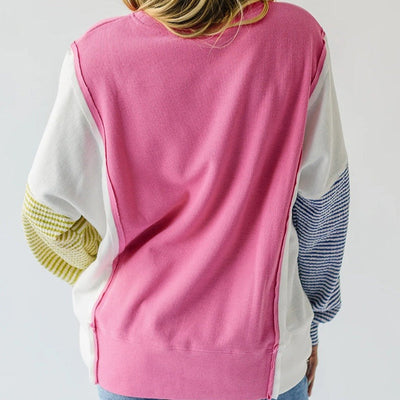 Mehrfarbiges langärmeliges Freizeit-Sweatshirt - Maelis