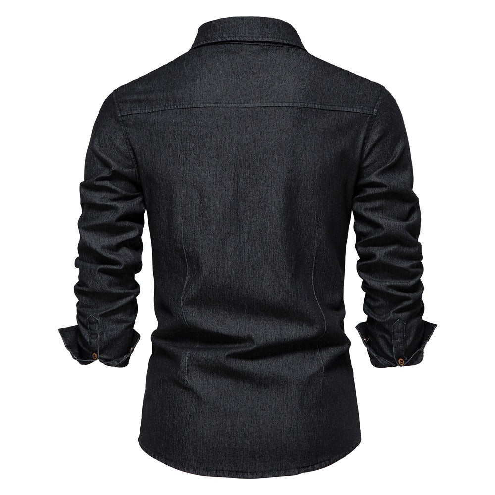 Langärmeliges Denim-Hemd für Männer - Derek