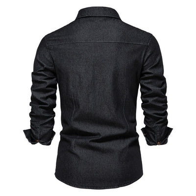 Langärmeliges Denim-Hemd für Männer - Derek
