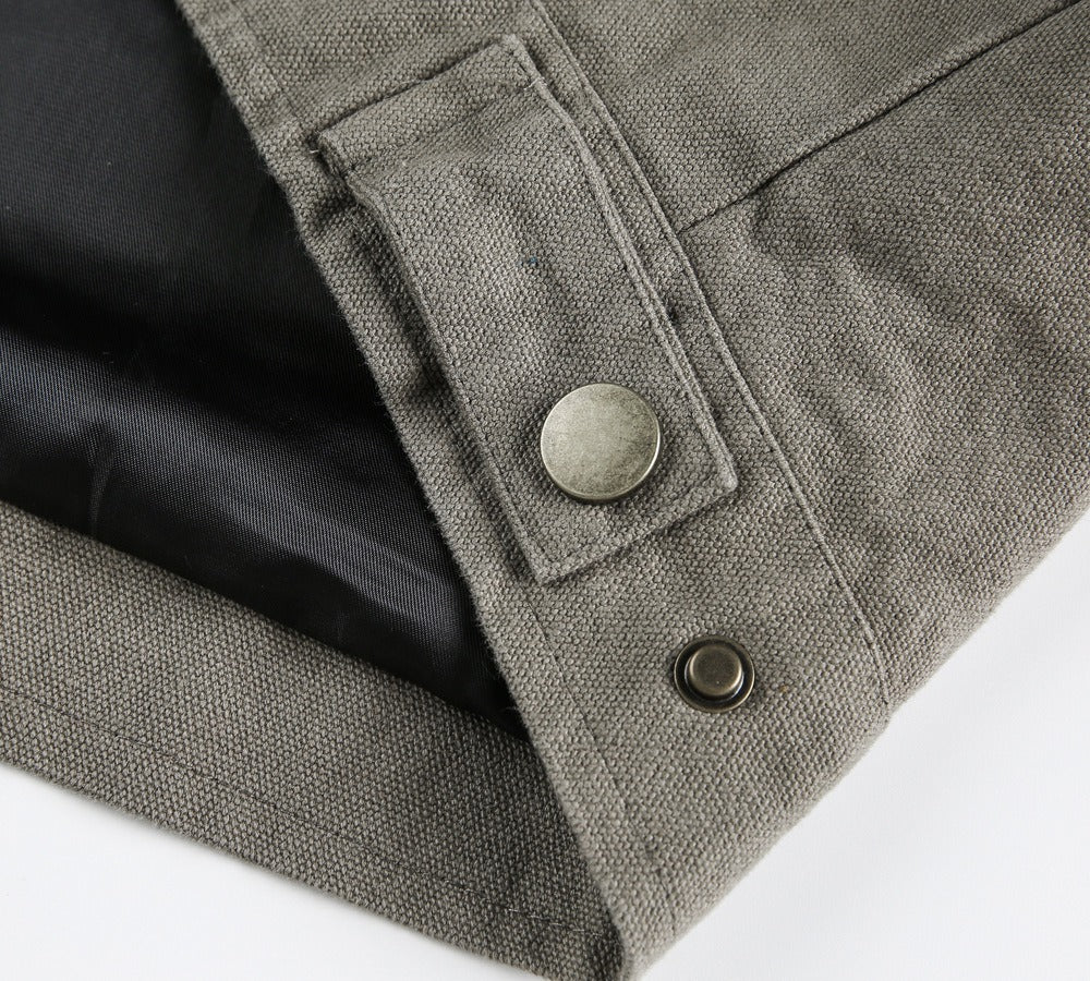 Herrenjacke in Wildlederoptik mit Druckknopfverschluss - Ernesto