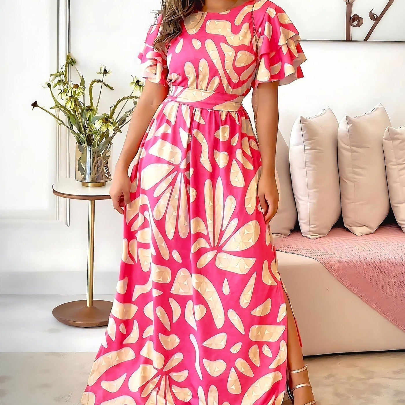 Schulterfreies langes Kleid Frau - Adara