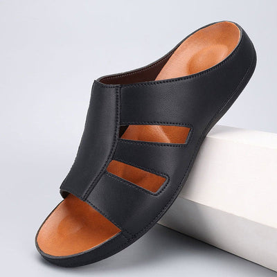 Orthopädische Herren-Sandalen mit offener Zunge und klassischem Design - Sergio