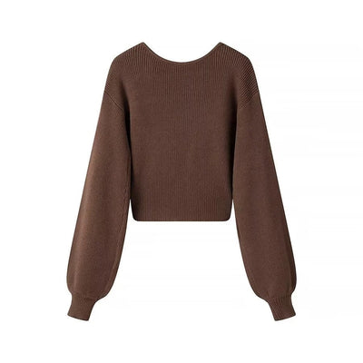 Damenpullover aus Rippenstrick mit verkürzter Form - Alix