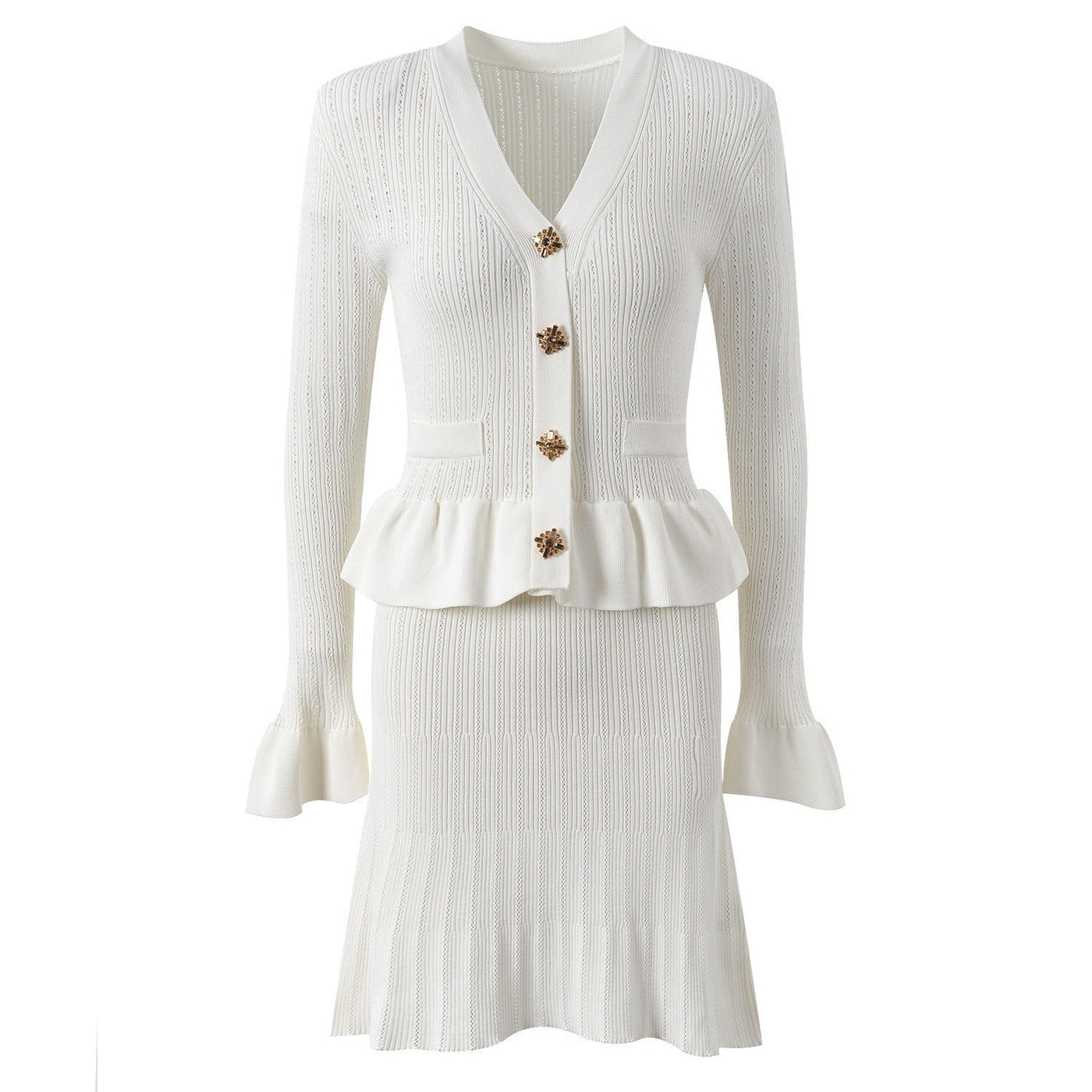 Strickkleid mit Juwelenknöpfen - Mireille