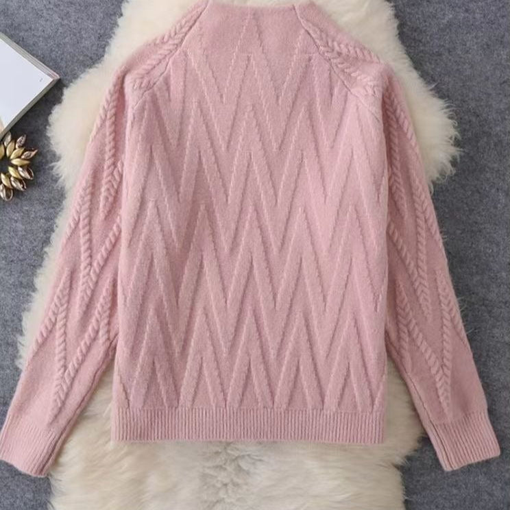 Gestrickter Zopfpullover und weite Hose für Damen - Melis