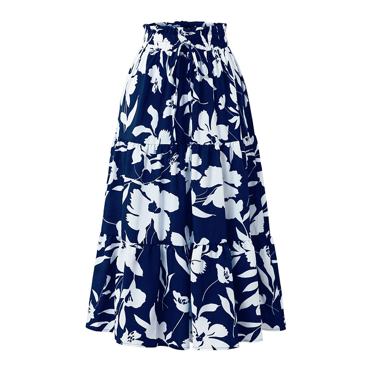 Midirock mit Blumenmuster und Faltenwurf - Camila