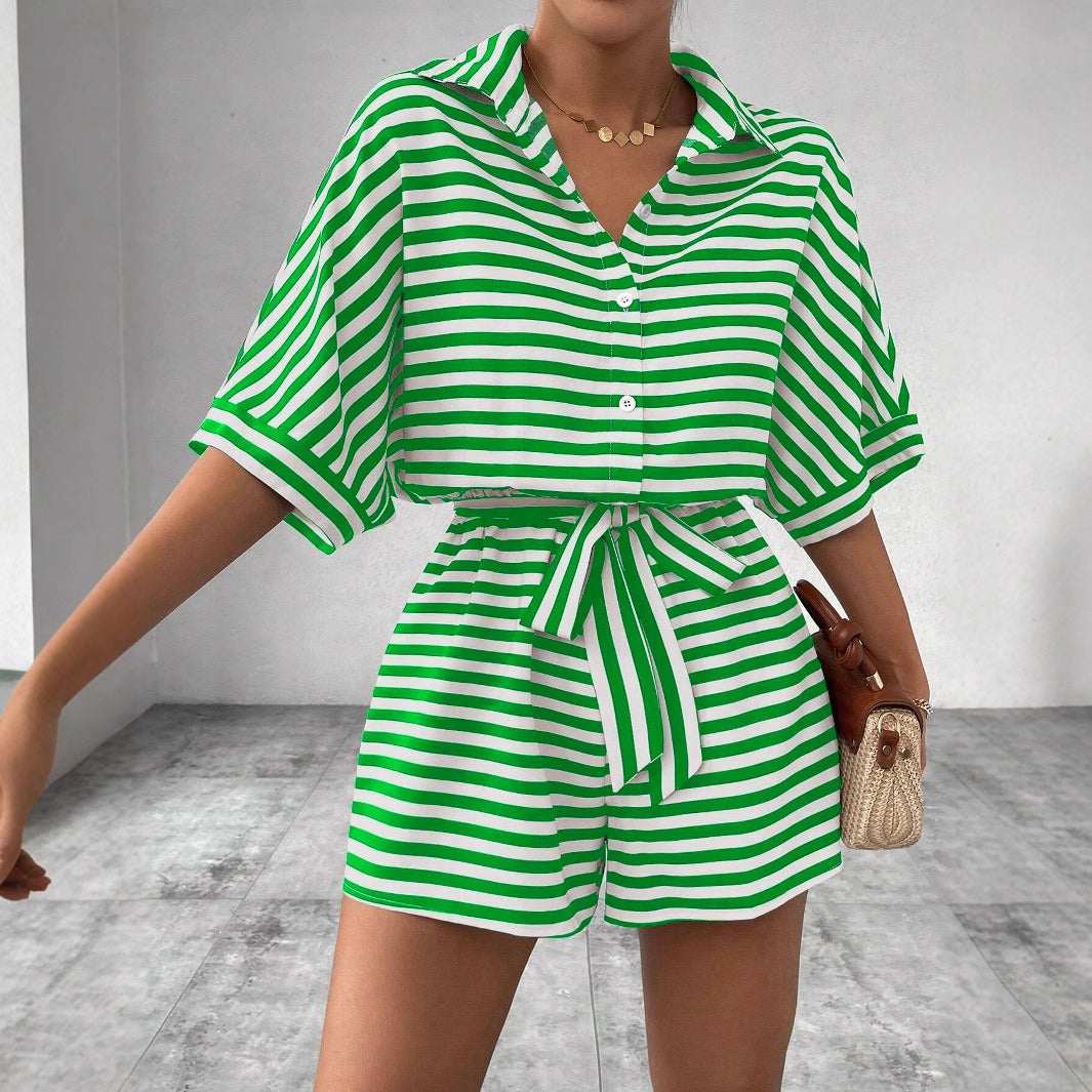 Shirt kurzer Overall mit horizontalen Streifen - Brisa