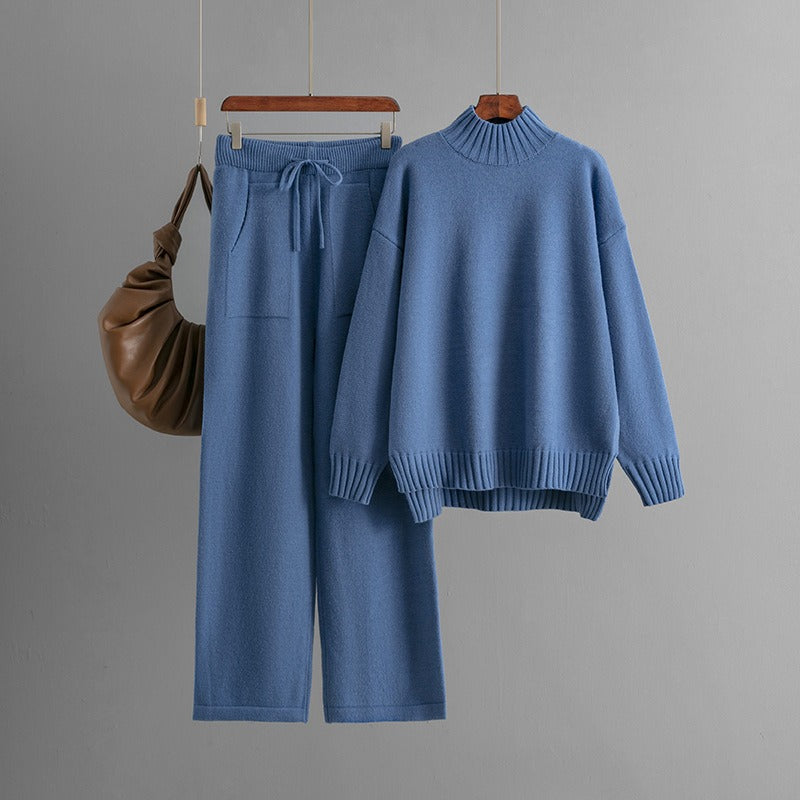 Minimalistisches Rollkragenset für Damen aus weichem Strick - Amélie