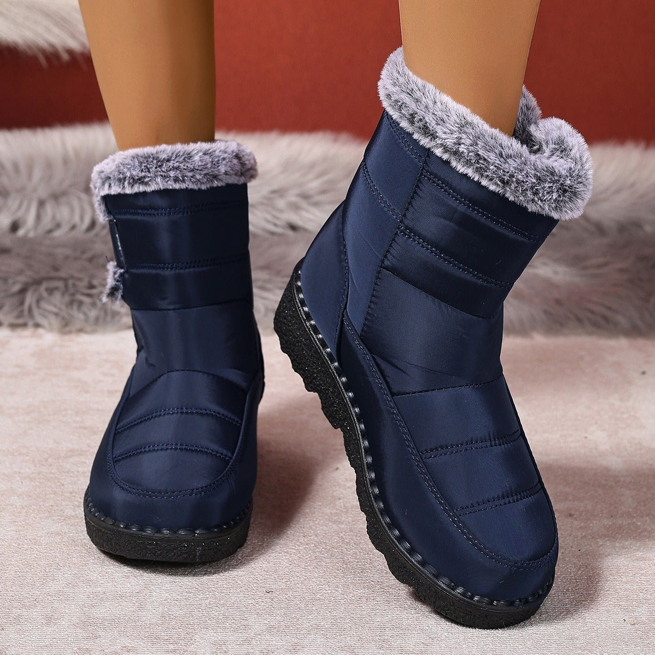 Damen-Winterstiefel mit Thermofutter und rutschfester Sohle - Wolle