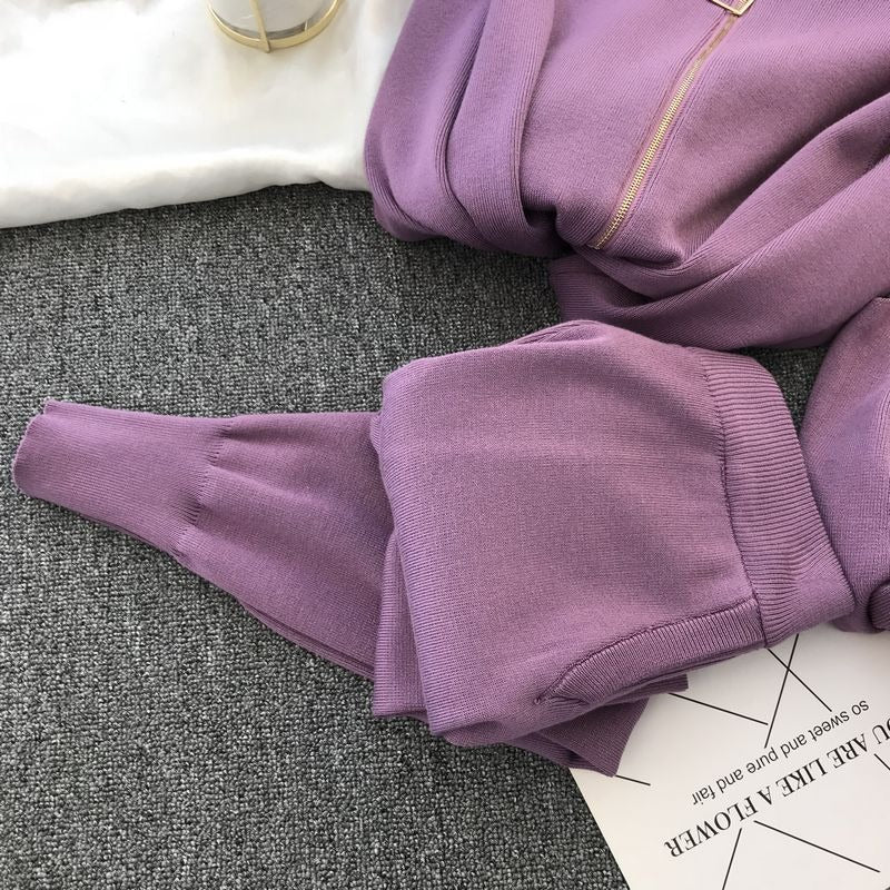 Damen Strickjacke Metallic Reißverschluss Rundhalsausschnitt - Nysse