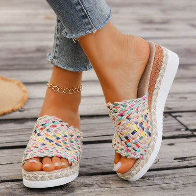 Geflochtene Plateausandalen für Frauen im böhmischen Stil - Malina