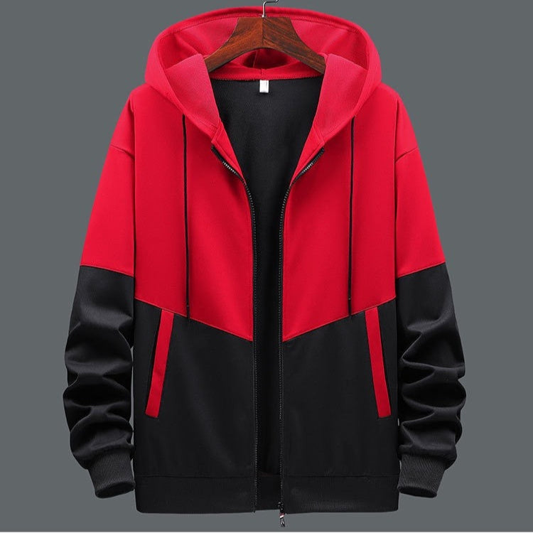 Zweifarbiges Herren-Kapuzensweatshirt mit Frontreißverschluss - Nexo