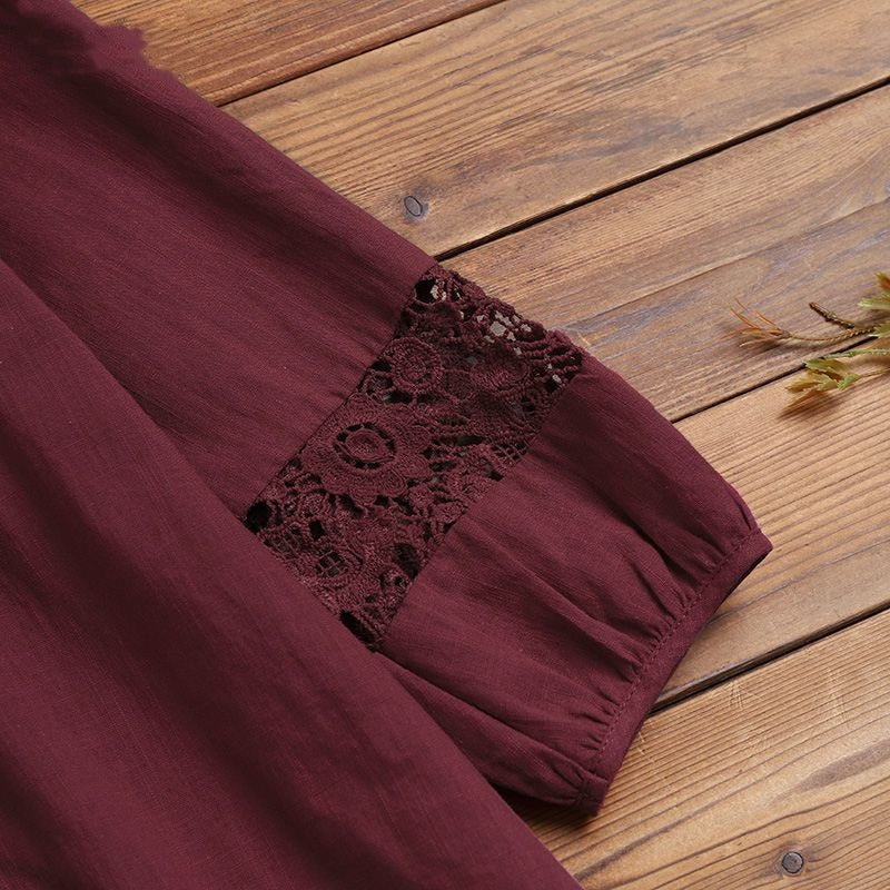 Damen-Spitzenbluse mit Schleife vorne - Marena