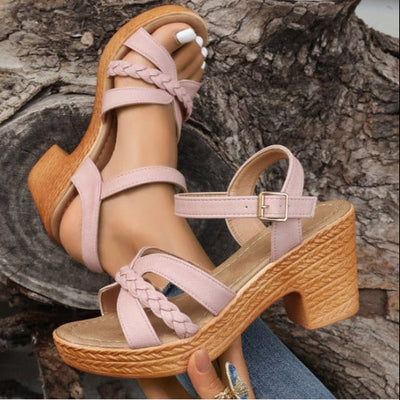 Sandalen mit mittlerem Absatz und Borte - Aveline
