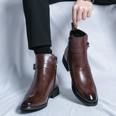 Herrenstiefel aus Kunstleder mit seitlicher Schnalle - Sergio