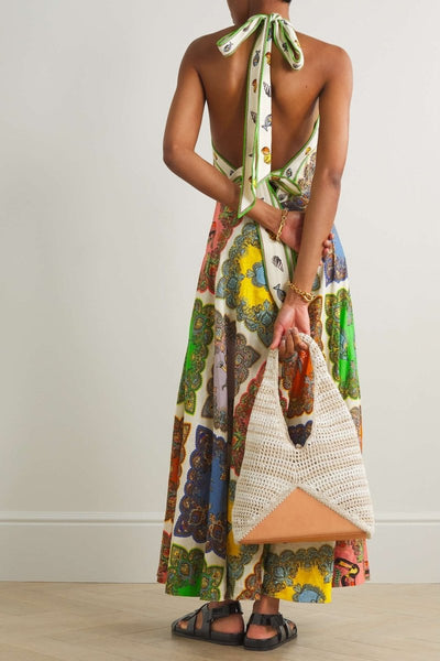 Janice - Bedrucktes Maxi-Halterkleid