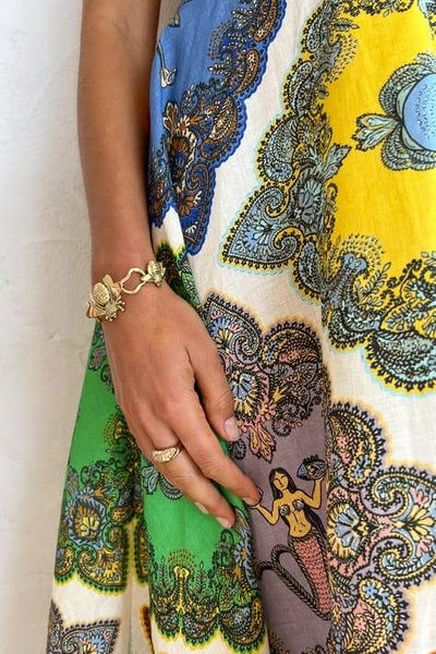 Janice - Bedrucktes Maxi-Halterkleid