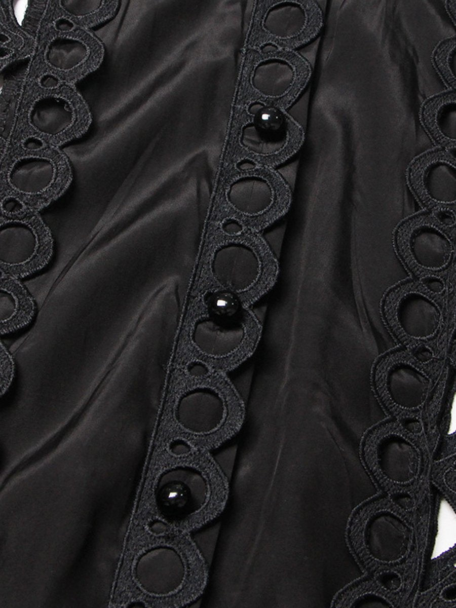 Freya - Ärmelloses, hohl geschnittenes, solides Maxikleid