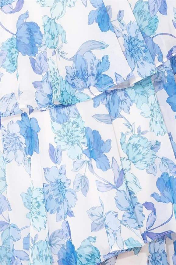 Dominic - Langes Kleid mit Blumenmuster und Rüschen